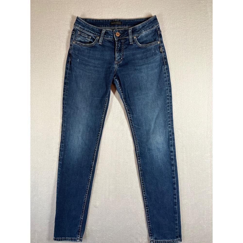 Silver Jeans Co Boyfriend Dark Wash Non-Distressed Denim Jeans Size 27 L29